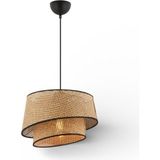 Elizim Home Lighting Hasır Görünümlü 2 Katlı Abajur Sarkıt Avize - 1 - Turuncu - Siyah