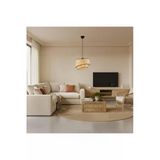 Elizim Home Lighting Hasır Görünümlü 2 Katlı Abajur Sarkıt Avize