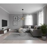 Elizim Home Lighting Hasır Görünümlü Lüx Abajur Sarkıt Avize - 1 - Gri - Antrasit