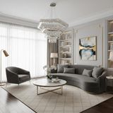 Elizim Home Lighting Kadem Kristal Taşlı 4 Katlı Ledli Avize - Krom