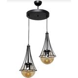 Elizim Home Lighting Lilyum 2'Li Bal Cam'lı Sarkıt Avize