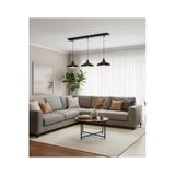 Elizim Home Lighting Miora 3 Şapkalı Modern Siyah Sarkıt Avize