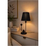 Elizim Home Lighting Modern Siyah Kumaş Başlıklı Siyah Ayaklı Abajur – Dekoratif Masa Lambası, Salon, Yatak Odası, Komodin ve Konsol