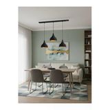 Elizim Home Lighting Norda 3 Şapkalı Modern Siyah Sarkıt Avize