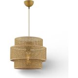 Elizim Home Lighting Silindir Hasır Görünümlü Abajur Sarkıt Avize - 1 - Açık Kahverengi