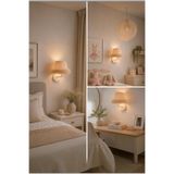 Elizim Home Lighting Tütü Masal Bej Fırfırlı Kablolu Duvar Apliği – Çocuk Odası ve Yatak Odası Dekoratif Aydınlatma