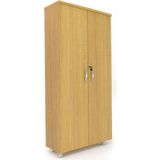 Elizza Büyük Boy Tam Kapak Kitaplık Dosya Dolabı Teak - 80X38X188 - Açık Krem