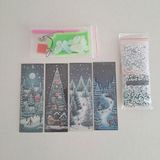 Elka Hobi Elmas Taş Işleme Kitap Ayracı Seti Noel Karlı Çam Ağaçları