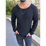 Elku Moda Kazak Oversize Örme Natural Pamuk Bisiklet Yaka Tüylenmeyen Kazak Salaş Tarz Triko Sweatshirt - Çok Renkli - Standart
