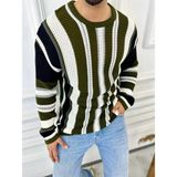 Elku Moda Kazak Oversize Renkli Örgü Desenli Naturel Pamuk Bol Kesim Salaş Triko Kazak - Siyah