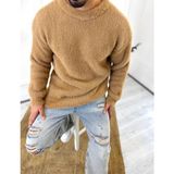Elku Moda Kazak Oversize Tüylenmez Polar Kazak Bol Kesim Naturel Pamuk Rahat Kesim Salaş Peluş Kazak - Taba