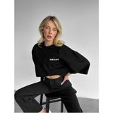 Elku Moda Made In Hell Slogan Gotik Oversize Tişört %100 Pamuklu Bisiklet Yaka T-Shirt Salaş Dökümlü Bol - Siyah