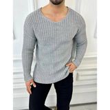 Elku Moda Oversize Kazak Bol Kesim Salaş Triko Kazak - XL - Gri