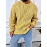 Elku Moda Oversize Kazak Bol Kesim Tüylenmeyen Salaş Triko Kazak - Hardal