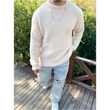 Elku Moda Sweatshirt Oversize Tüylenmez Polar Kazak Bol Kesim Naturel Pamuk Rahat Kesim Salaş Peluş Kazak - Çok Renkli - Standart