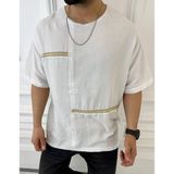 Elku Moda T-Shirt Nefes Alabilen Terletmez Oversize Salaş Keten Tişört - Beyaz