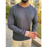Elku Moda T-Shirt Örme Natural Pamuk Tshirt Yırtık Detaylı Bol Kesim Lazer Kesim Triko Tişört Sweatshirt - Çok Renkli