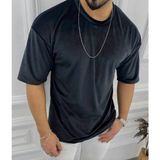 Elku Moda T-Shirt Oversize Tişört Bol Kesim Kadife Tişört - XL - Siyah