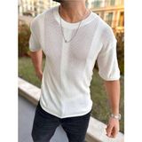 Elku Moda Tişört Örme Triko Tişört Nefes Alabilen Bisikletyaka Terletmez Oversize Bol Kesim Salaş T-Shirt - Çok Renkli