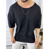 Elku Moda Tişört Örme Triko Tişört Nefes Alabilen Terletmez Oversize Bol Kesim Salaş T-Shirt - XL - Kahverengi