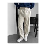 elkumoda Erkek Relaxed Fit Pileli Kumaş Pantolon Old Money Stil Yüksek Bel Dökümlü Pantolon