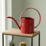 Ella 1 Litre Metal Çiçek Saksı Sulama Kabı - Modern Dekoratif Çok Amaçlı Sulak - Kırmızı
