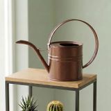 Ella 1 Litre Metal Çiçek Saksı Sulama Kabı - Modern Dekoratif Çok Amaçlı Sulak - Koyu Bakır