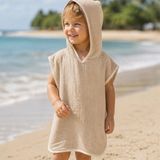 Ella Bonna %100 Müslin Pamuklu Plaj Çocuk Bebek Panço Bornoz Banyo Havlu - Taş - 4 - 5 Yaş