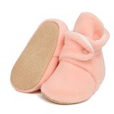 Ella Bonna Bebek Patiği Kaydırmaz Taban, Polar Bebek Panduf Organik Pamuk Astarlı, 18-24 Ay Pamuklu Yenidoğan Pandufu Ev Kreş Ayakkabı, Bebek Ayakkabısı, Bebek Peluş Ev Terliği Patik Basic Pembe