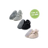 Ella Bonna Kaydırmaz Taban, Organik %100 Pamuk Astarlı , Bebek Panduf , 3'Lü Ekonomik Paket (BEJ-SİYAH-GRİ)
