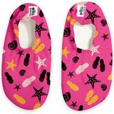 Ella Bonna Kaydırmaz Taban, Unisex Bebek, Çocuk Deniz Ayakkabısı, Havuz Patiği, Terlik Desenli - Pembe - Siyah
