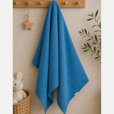 Ella Bonna Pamuklu Müslin Battaniye Puset Örtüsü Hediyelik Çok Amaçlı Örtü 80X90CM Renk Seçenekli - İndigo - 80 x 90 cm