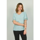 Ella Camelia Kadın Kol Ucu Dantel Detaylı Bluz 19e021 Mint