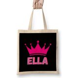 Ella-Name Personalized Custom - Vintage Retro Rainbow Style Design Gift Baby-Gift For Her Bez Çanta Uzun Saplı - Açık Bej - 40 X 40