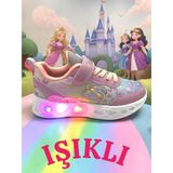 Ellaboni Kız Çocuk Işıklı Fuspetli Hafif Rahat Yumuşak Taban Pembe&pudra Spor Ayakkabı Sneaker