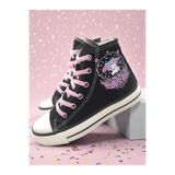 ellaboni Kuromi Baskılı Siyah Bilekli Keten Spor Ayakkabı Sneakers