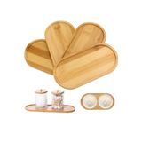 ellahomedekor 2 Adet Bambu Oval Sunum ve Servis Tepsisi - Ahşap Tepsi - Yağdanlık Altlığı 24X12 Cm.