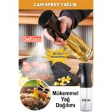 ellahomedekor Mükemmel Yağ Dağılımı Cam Sprey Şişe Yağdanlık Airfryer Püskürtmeli Yağlık Yağ Fısfısı Püskürtücü