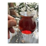 ellahomedekor yeni Borosilikat 6'lı Çay Bardağı 6'lı Keyfi Ala Borosilikat Cam Kulplu Çay Bardağı 200ml Bardak
