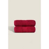 Ellaline 2'li El Yüz Havlu Seti %100 Pamuk Sertifikalı Baş Havlusu | Mutfak | Çeyizlik 50X90CM Bordo - 50 x 90 cm