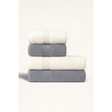 Ellaline 4'lü Banyo Havlusu Seti %100 Pamuk Sertifikalı Vücut ve Baş | Çeyizlik 50X90 - 70X140 Krem - Gri - 70 x 140 cm - 50 x 90 cm