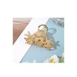 ella'nın çarşısı İstiridye ve Deniz Yıldızı Gold Renk Metal Mandal Toka.Ölçüsü 6, 5 cm - 4 cm