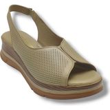 Ellanor S-564-26 Hakiki Deri Anatomik Dolgu Taban Kadın Sandalet - Bej