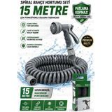Ellante 15 Metre Spiral Bahçe Hortumu Seti | Çok Fonksiyonlu Sulama Tabancalı | Patlama ve Kopmaya Dayanıklı | Esnek Pvc | Hızlı Bağlantı | Araç Yıkama & Bahçe Sulama