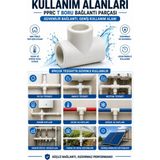 Ellante 20 mm Pprc Plastik T Boru Eki Te Bağlantı Parçası Sıcak Soğuk Su Tesisatı Için Sızdırmaz T Ek 1 Adet