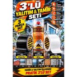 Ellante 3’lü Su Geçirmez Yalıtım ve Tamir Seti 45 mm × 8 M Siyah Beyaz Bant + 400 ml Daystar Şeffaf Su Yalıtım Spreyi