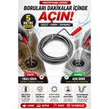 ellante 5 Metre Profesyonel Spiral Gider Açma Sustası Teli Lavabo Boru Kanalizasyon Tıkanıklık Açıcı Çelik Yay Temizleme Aparatı ⭐