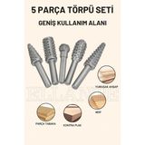 Ellante 5'li Freze Uç Törpü Seti, Metal ve Ahşap Oyma, Taşlama ve Zımparalama Için Matkap Uyumlu.