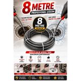 ellante 8 Metre Profesyonel Spiral Gider Açma Sustası Teli Lavabo Boru Kanalizasyon Tıkanıklık Açıcı Çelik Yay Temizleme Aparatı