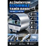 Ellante 96 mm x 2 Metre Alüminyum Sızdırmaz Tamir Bandı Su Geçirmez Güçlü Yapışkan Çatı Oluk Boru Pencere Izolasyon Bandı